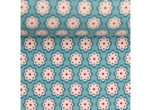 Baumwolle - Julia Blumen türkis